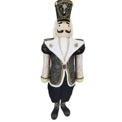 Discount Christmas Forever NUTCRACKER SOLDIER STANDING 50.5″ IN BLACK/GOLD ROYAL SUIT