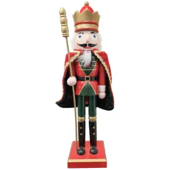 Sale Christmas Forever NUTCRACKER WOODEN STANDING 15″ RED W/ CAPE