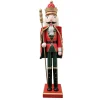 Sale Christmas Forever NUTCRACKER WOODEN STANDING 24″ RED W/ CAPE