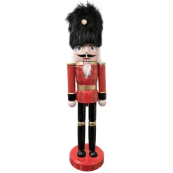 Clearance Christmas Forever NUTCRACKER WOODEN STANDING 15″ LONDON SOLDIER FUR HAT