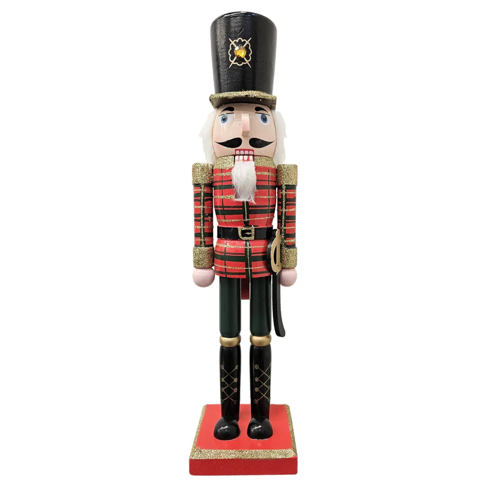 Outlet Christmas Forever NUTCRACKER WOODEN STANDING 15″ PAINTED TARTAN
