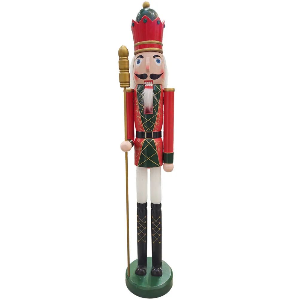 Discount Christmas Forever NUTCRACKER WOODEN STANDING 72″ RED