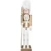 New Christmas Forever NUTCRACKER WOODEN STANDING 20″ WHITE/GOLD