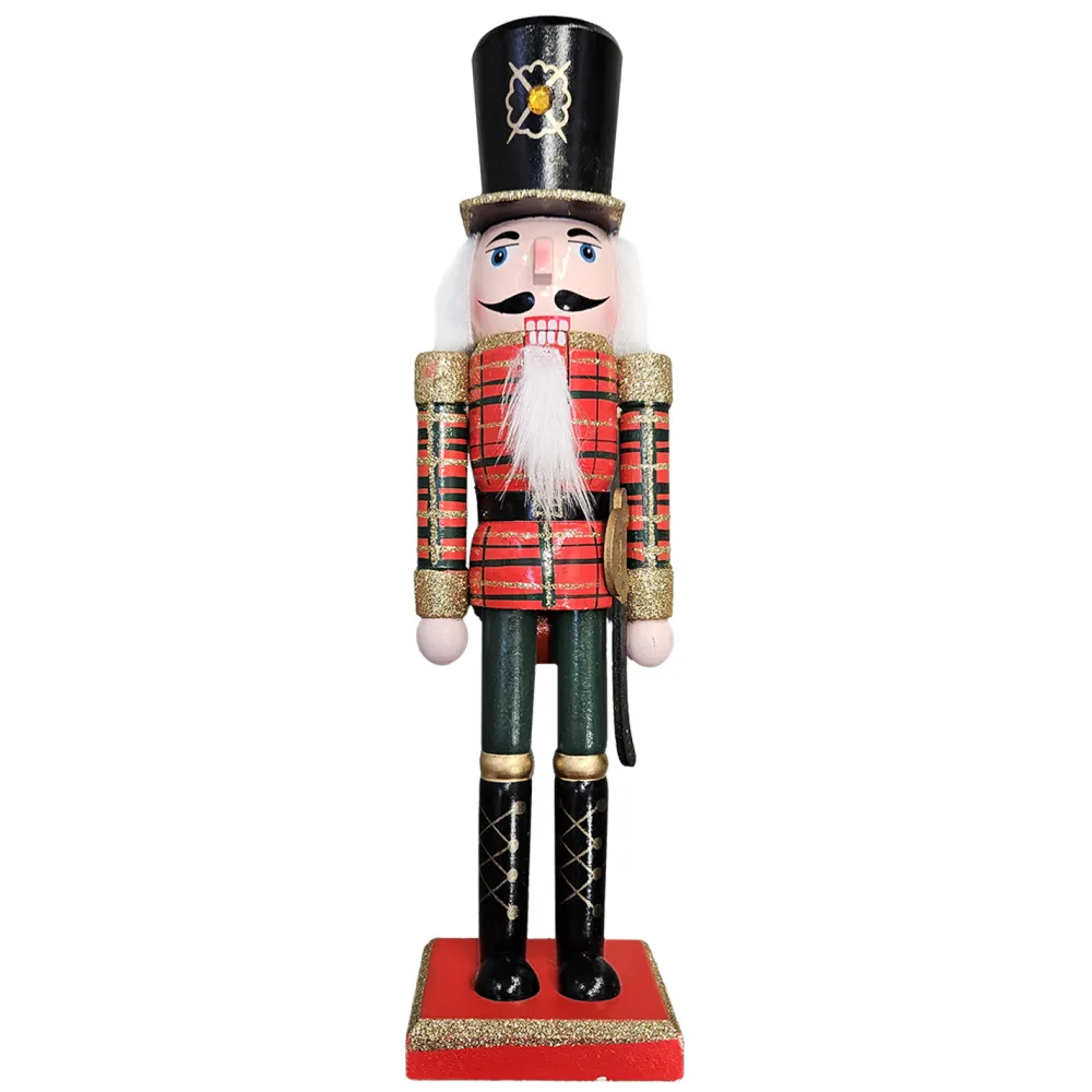 Clearance Christmas Forever NUTCRACKER WOODEN STANDING 12″ PAINTED TARTON