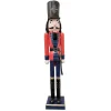 Christmas Forever NUTCRACKER WOODEN STANDING 24″ RED/BLUE W/ SWORD