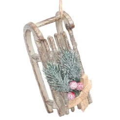 Online Christmas Forever ORN BIRCH LOOK SLED 4.5″ W/ PIBE BERRY & SNOW