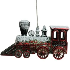 Sale Christmas Forever ORN BLACK / RED TRAIN 5″PLATED BLACK/RED W/WHT GLTITER