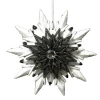 Christmas Forever ORN BLACK/WHITE SUN STAR 4.25″ W/ JEWEL & 2 TONE GLTR.