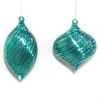 Christmas Forever ORN BLUE TURQUOISE FINIAL & ONION 5″ & 4″ CLEAR W/ GLITTER INSIDE 2/S