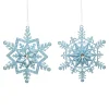 Sale Christmas Forever ORN BLUE WINTER SNOWFLAKE 4.75″ W/ JEWEL & GLTR. 2/S