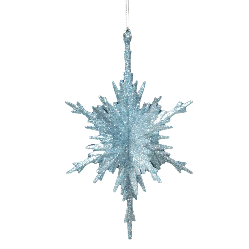 Best Christmas Forever ORN BLUE WINTER SNOWFLAKE 5.25″ 3-D PETAL W/ GLTR.