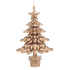 Best Christmas Forever ORN BROWN POTTED TREE 6″ W/ STAR TOPPER