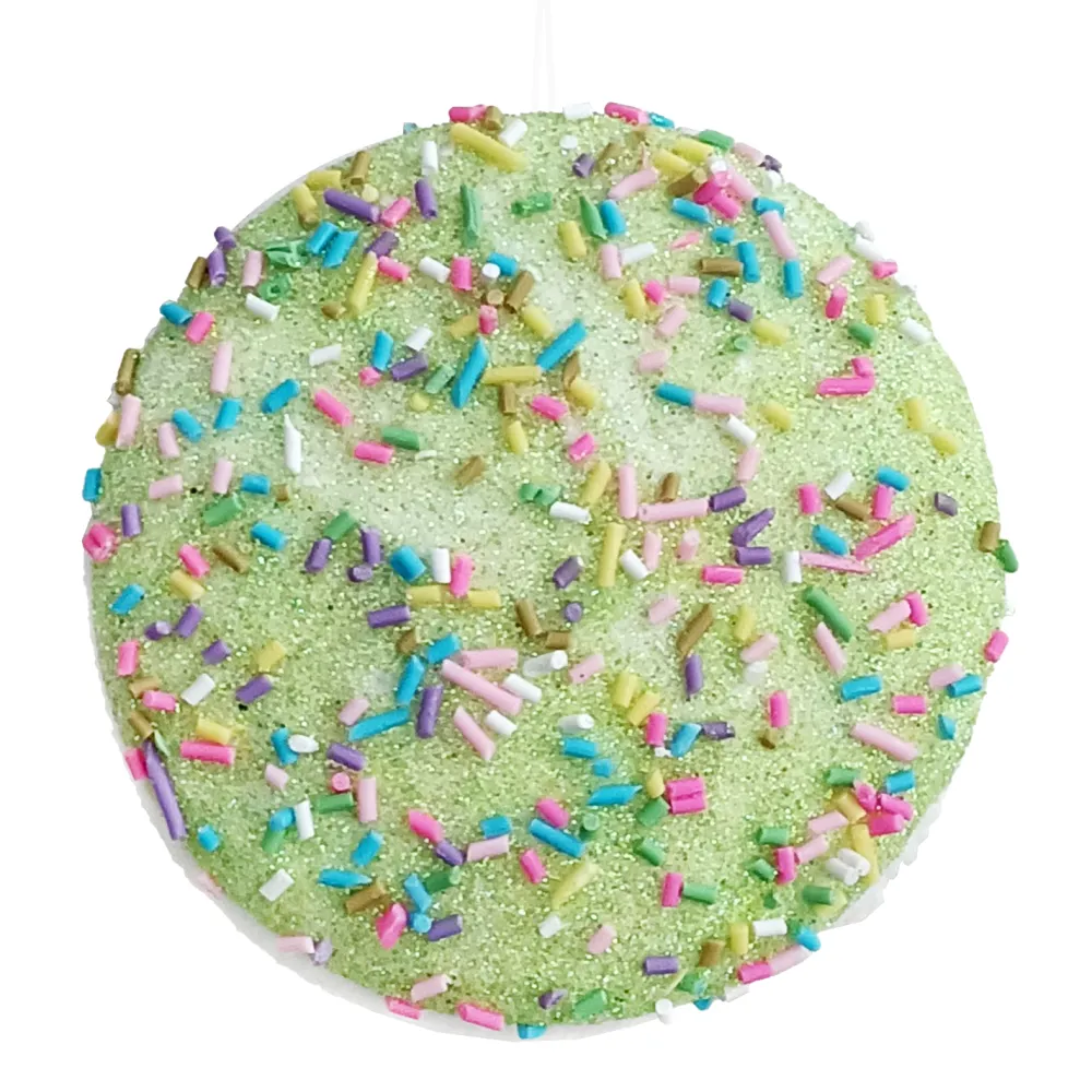 Best Christmas Forever ORN CANDY SPRINKLE MACAROON 3.5″ GREEN