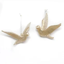 Discount Christmas Forever ORN CHAMPAGNE FLYING DOVE 4.5″ & 6″ W/ SILVER GLITTER 2 ASSTD.