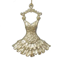 Sale Christmas Forever ORN CHAMPAGNE GOLD GLITTER DRESS 5″
