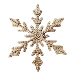 Sale Christmas Forever ORN CHAMPAGNE SNOWFLAKE 8″ SILVER/CHAMPAGNE GLITTER & BEAD