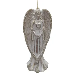 Best Christmas Forever ORN CHAMPAGNE/ WHITE ANGEL 5″ W/GLITTER