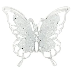 Hot Christmas Forever ORN CLEAR FROST BUTTERFLY 5.5″ W/ GLTR.