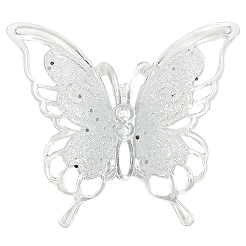 Hot Christmas Forever ORN CLEAR FROST BUTTERFLY 5.5″ W/ GLTR.