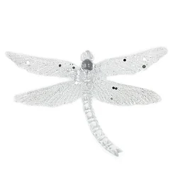 Clearance Christmas Forever ORN CLEAR FROST DRAGONFLY 4.5″ W/ GLTR