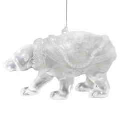 Sale Christmas Forever ORN CLEAR FROST POLAR BEAR 2.5″ H W/ ICE WHITE GLITTER