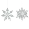 Online Christmas Forever ORN CLEAR FROST SNOWFLAKE 4.75″ & 5″ W/ ICE WHITE GLITTER, 2 ASSTD.
