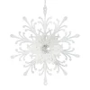 Outlet Christmas Forever ORN CLEAR FROST SNOWFLAKE 5″ W/ JEWEL & BRIGHT SLV. GLTR.