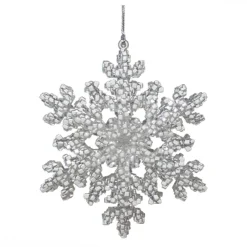 Clearance Christmas Forever ORN CLEAR FROST SNOWFLAKE 5″ W/ FROST GLITTER