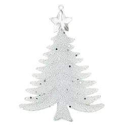 Christmas Forever ORN CLEAR FROST TREE W/ STAR 5″ W/ GLTR.