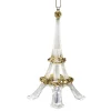 New Christmas Forever ORN CLEAR GOLD EIFFEL TOWER 4.5″ W/ GOLD GLTR.