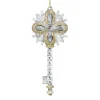 Outlet Christmas Forever ORN CLEAR GOLD ENGRAVED KEY 5.75″ W/ GOLD & SLV. GLTR