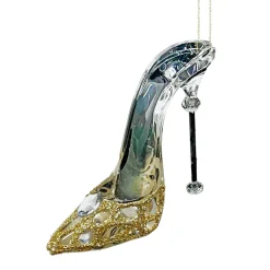 Sale Christmas Forever ORN CLEAR GOLD HIGH HEEL SHOE 3″ W JEWEL & GLTR.