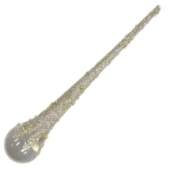 Outlet Christmas Forever ORN CLEAR GOLD ICICLE DROP 6.75″ W/ CHAMP. GLITTER & SEQUINS