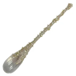 Christmas Forever ORN CLEAR GOLD ICICLE DROP 10″ W/ CHAMP. GLITTER & SEQUINS