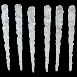 New Christmas Forever ORN CLEAR ICICLES 5″ 6PC ACRYLIC