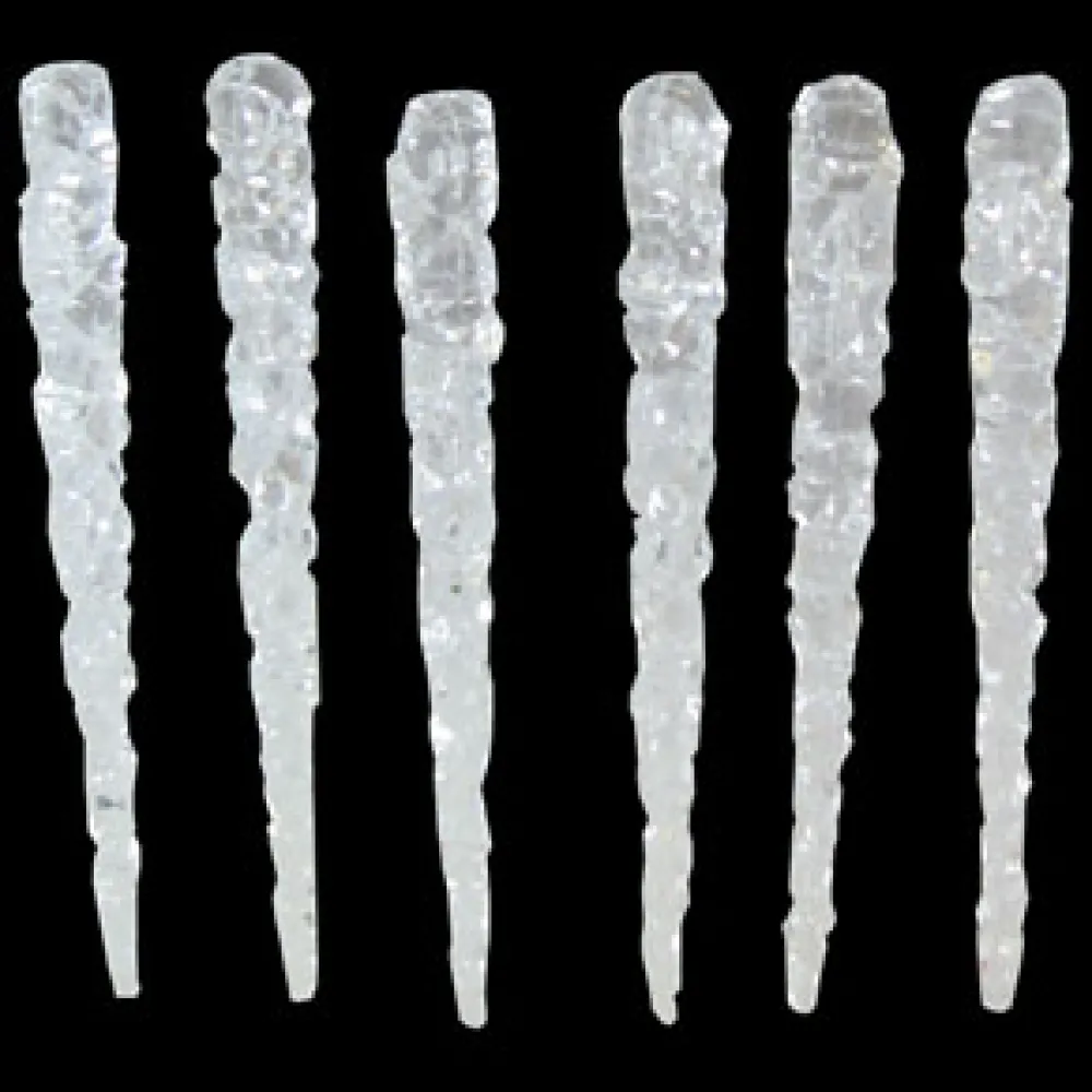 New Christmas Forever ORN CLEAR ICICLES 5″ 6PC ACRYLIC