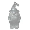 Hot Christmas Forever ORN CLEAR PEARL GNOME 4″ W/ ICE WHITE GLITTER