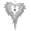 New Christmas Forever ORN CLEAR PEARL HOLLOW ANGEL WINGS 6.25″ W/ ICE WHITE GLITTER