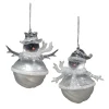 New Christmas Forever ORN CLEAR PEARL SNOWMAN 3.5″ W/ ICE GLITTER 2 ASSTD.