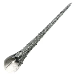 Discount Christmas Forever ORN CLEAR SILVER ICICLE DROP 6.75″ W/ GLITTER & SEQUINS