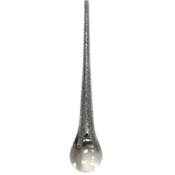 New Christmas Forever ORN CLEAR SILVER ICICLE DROP 10″ W/ GLITTER