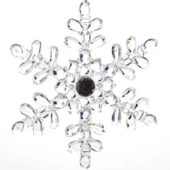 Hot Christmas Forever ORN CLEAR SNOWFLAKE 5″ W/JEWEL