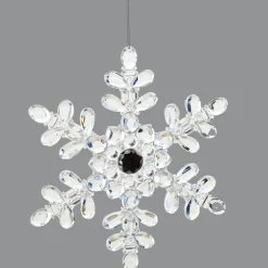 Christmas Forever ORN CLEAR SNOWFLAKE 7″ W/JEWEL