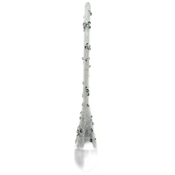 Discount Christmas Forever ORN CLEAR WHITE ICICLE DROP 6.75″ W/ WHITE GLITTER & SEQUINS