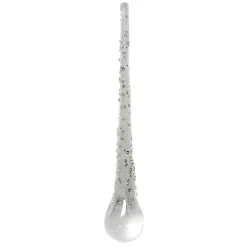 Outlet Christmas Forever ORN CLEAR WHITE ICICLE DROP 10″ W/ WHITE GLITTER & SEQUINS