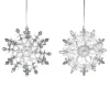 Outlet Christmas Forever ORN CLEAR WHITE SNOWFLAKE 4.9″ W/ GLTR. 2 ASSTD.