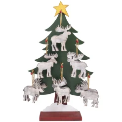 Christmas Forever ORN DSP WOODEN MOOSE 5.25″ BIRCH 6 ASST.