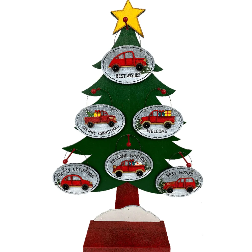 Hot Christmas Forever ORN DSP WOODEN PLAQUE 3.5″ MULTI W/DISPLAY 6/S