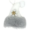 Discount Christmas Forever ORN FABRIC HAT FAUX FUR WHITE 4″ W/ SNOWFLAKE