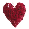 Online Christmas Forever ORN FABRIC HEART SEQUINS 3.5″ BURGUNDY